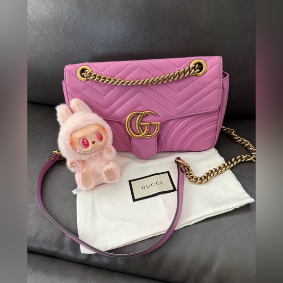 Gucci Handbags - *SOLD*
Authentic Gucci Candy Pink GG marmont Shoulder Bag with Gold Chain